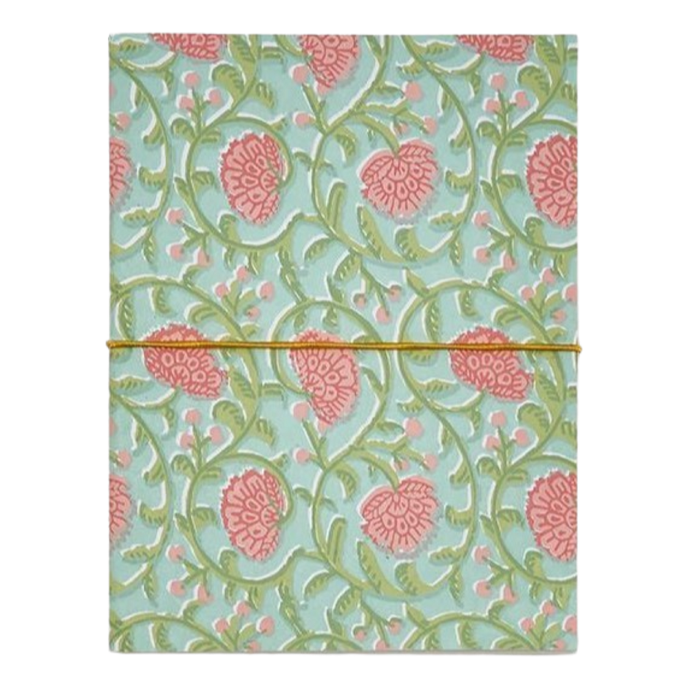 Floral Block Print Soft Cover Notebooks - Large