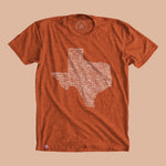 Vintage Orange Texas Towns T-Shirt
