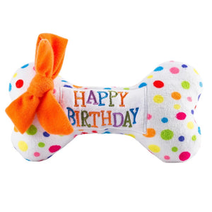 Happy Birthday Bones Squeaker Dog Toy