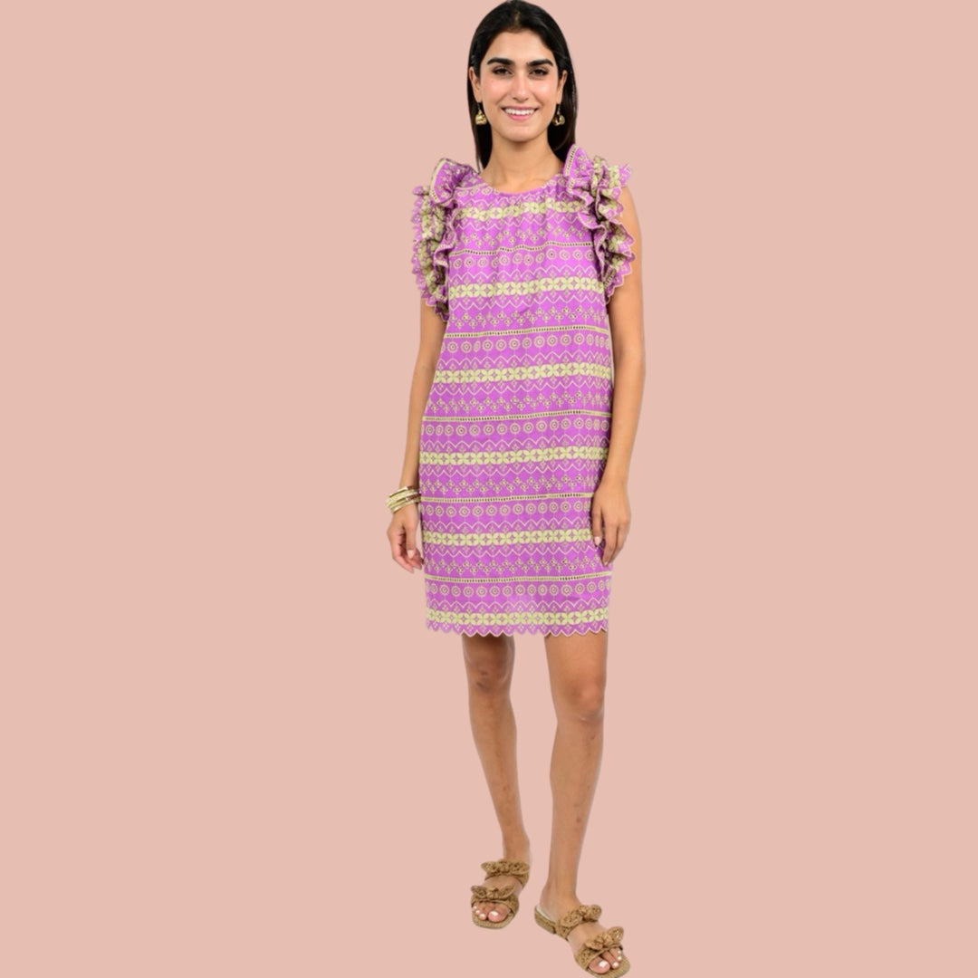 Purple Eyelet Dress L