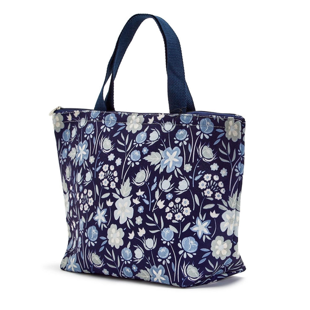 Blue Floral Thermal Lunch Tote Bag