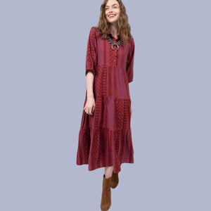 Berry Pattern and Tiered Dress