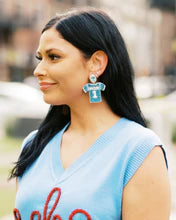 Baby Blue Win Jersey Earrings