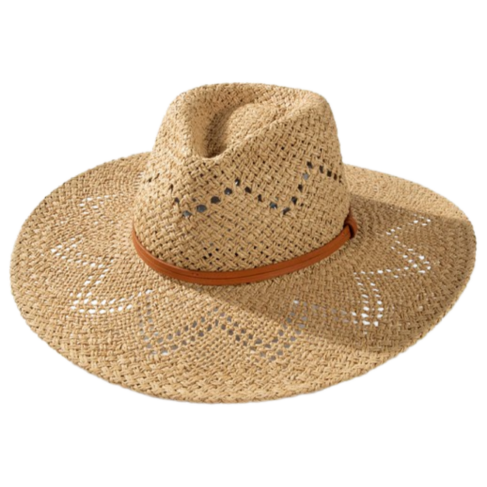 Wide Brim Woven Panama With Eyelet