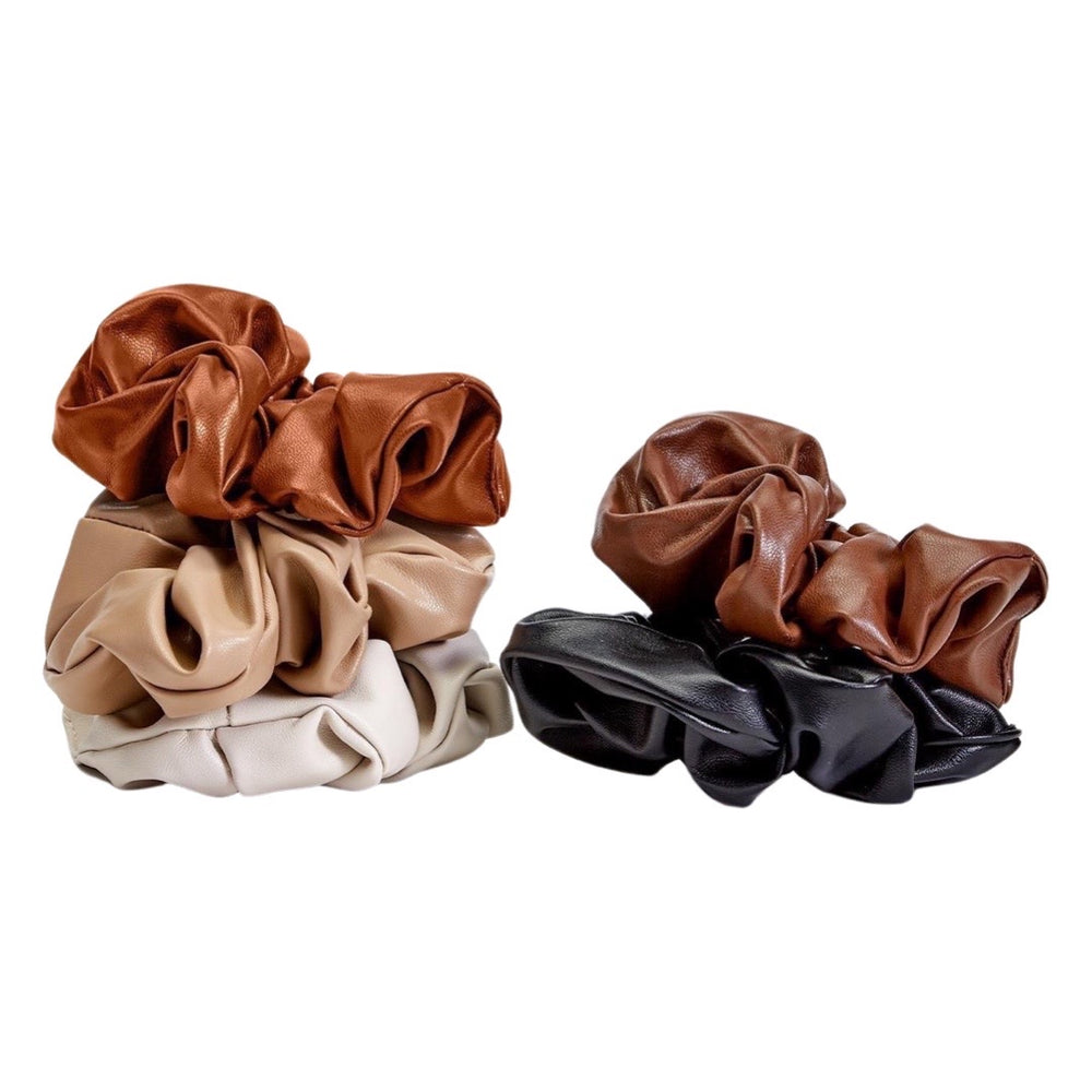 Soft Touch Vegan Leather Scrunchie