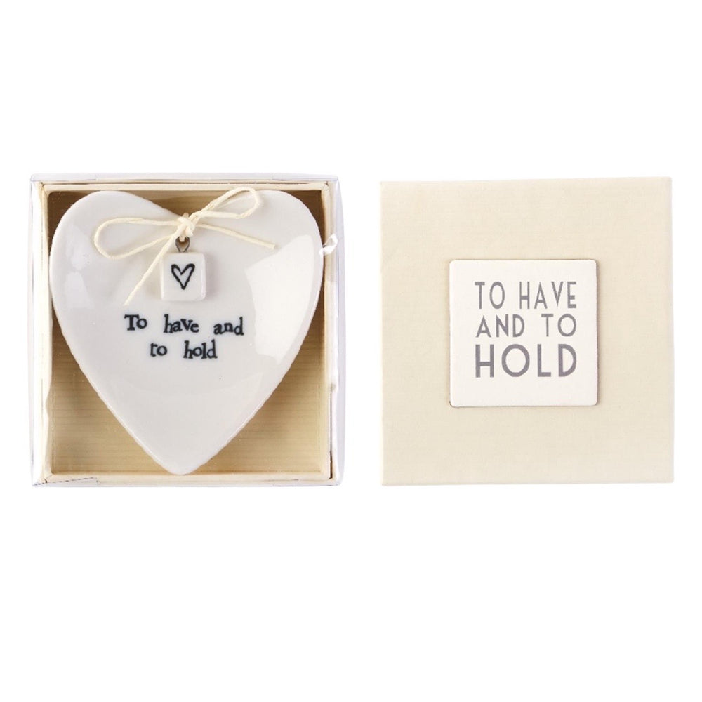"To Have and To Hold" Heart-Shaped Ring Dish