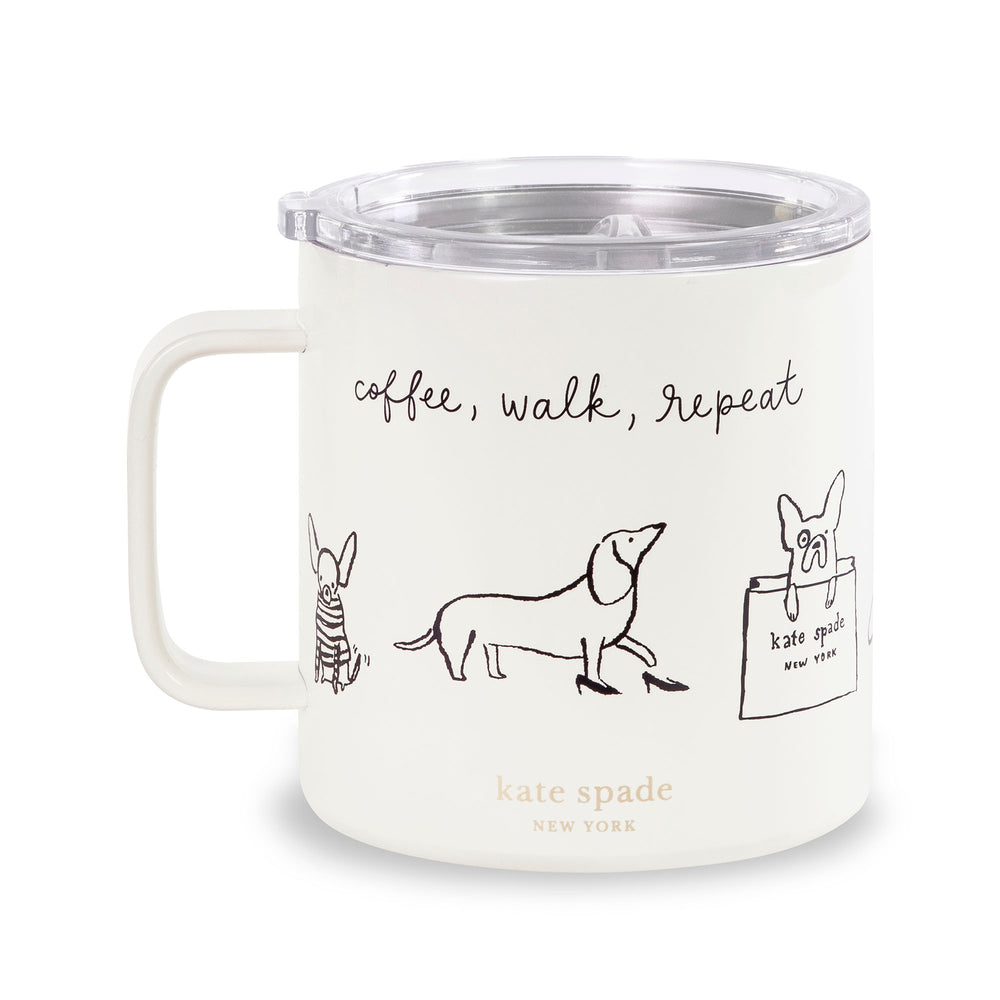 Stainless Steel Coffee Mug, Dog Party