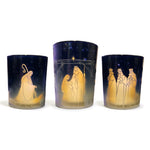 Nativity Scene Set of 3 Gold Metallic Candleholders