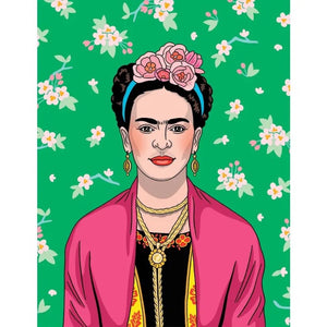 
            
                Load image into Gallery viewer, Frida Pink Florals Blank Card
            
        