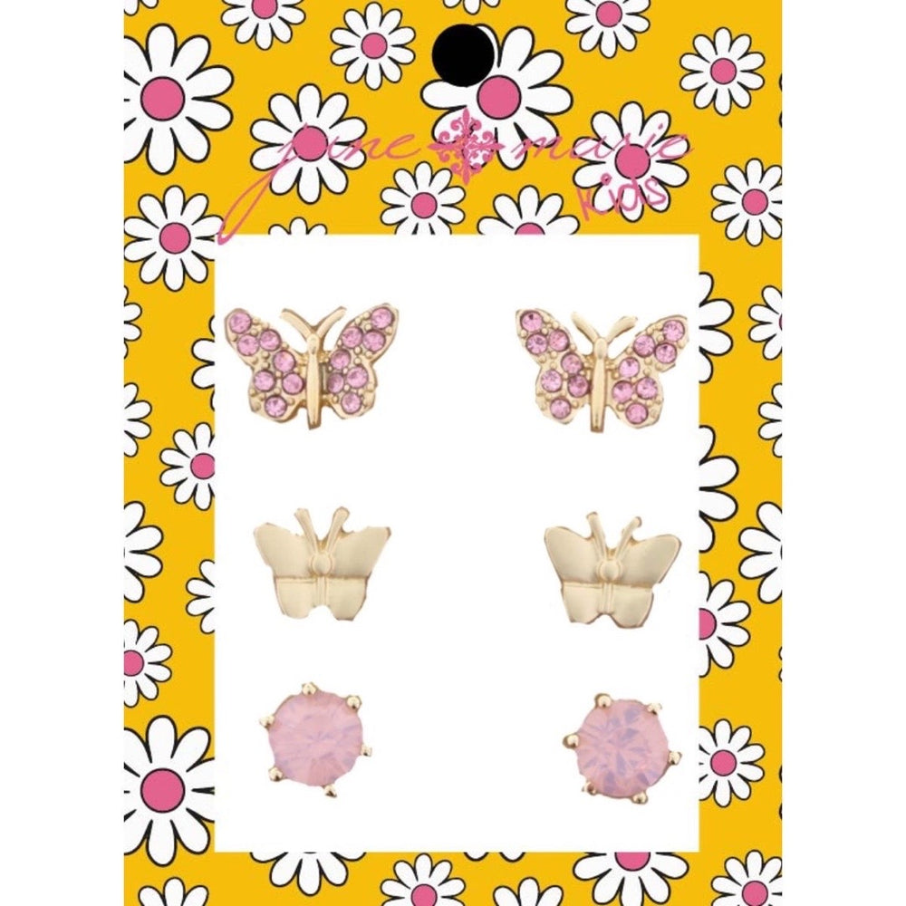 KIDS BUTTERFLY AND CRYSTAL EARRINGS