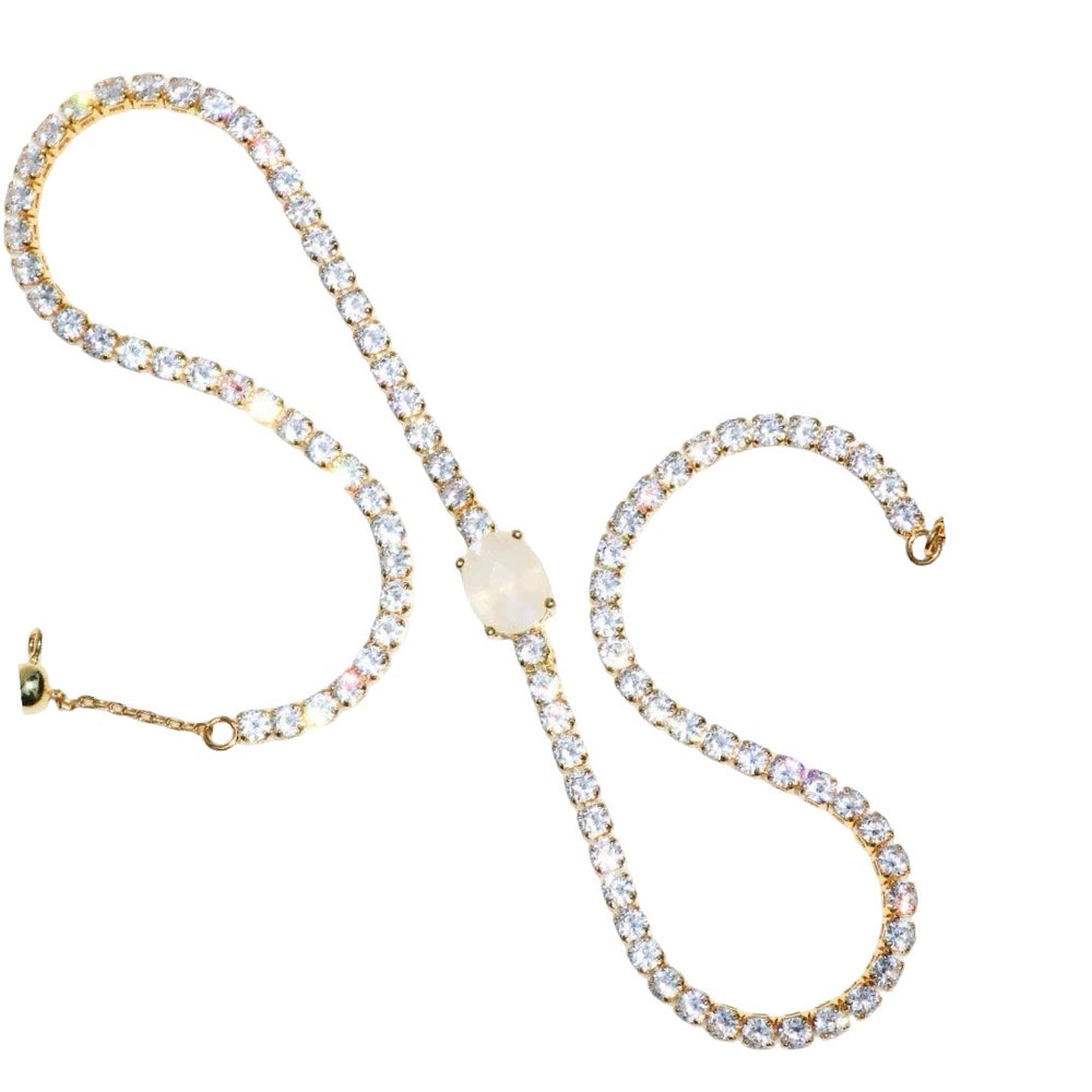 PRINCESS NECKLACE- RAINBOW MOONSTONE