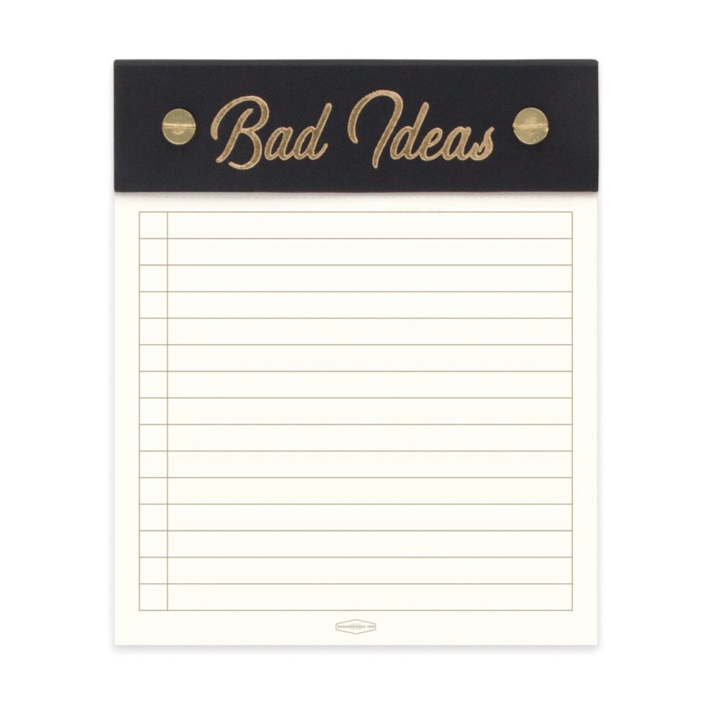 Post Bound Note Pad - Black "Bad Ideas"