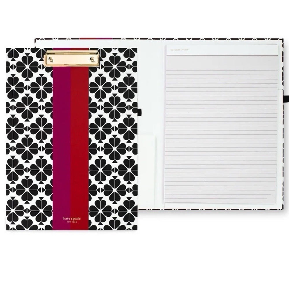 Black Spade Flower Clipboard Folio