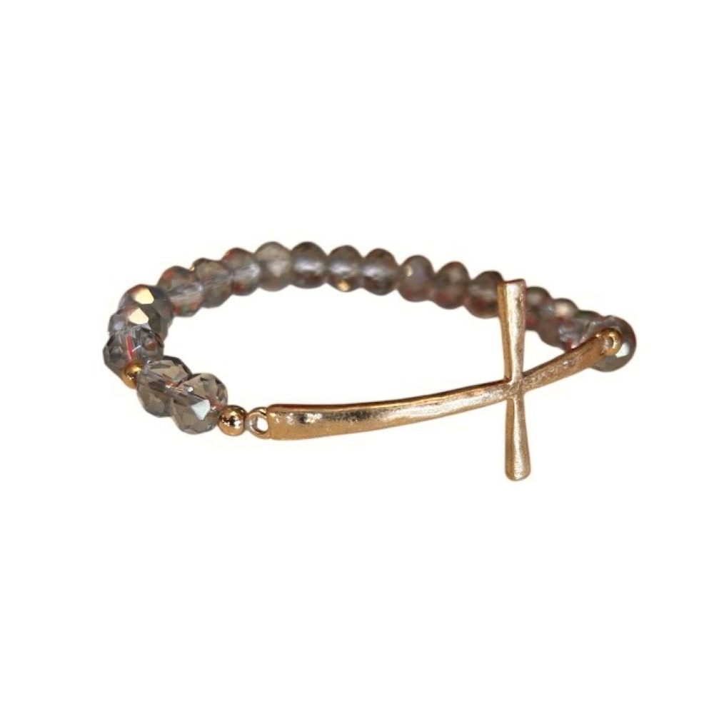 The Nicole Hammered Metal Cross Bracelet