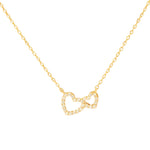 MINI Jewel Double Heart Pendant Necklace