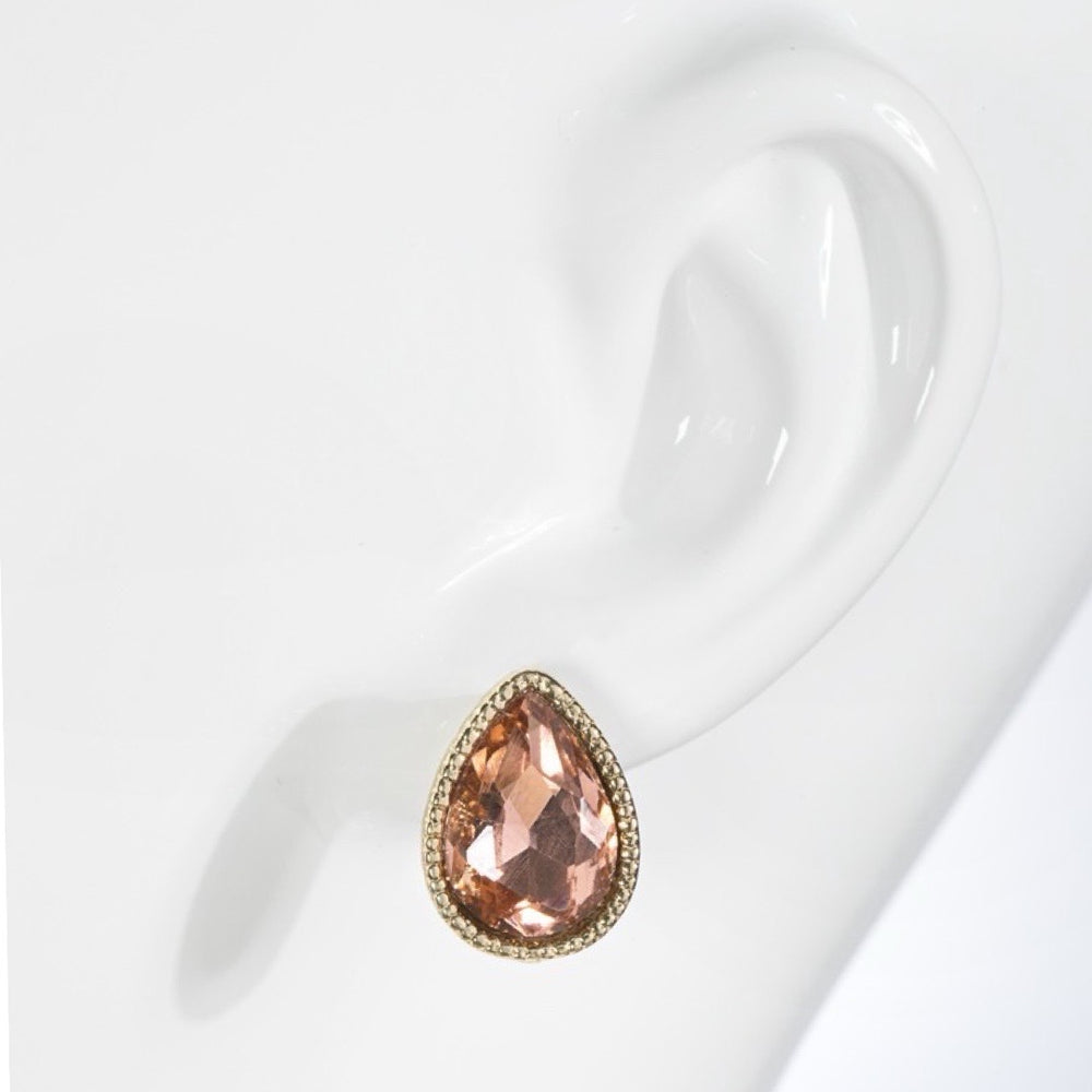 The Zoe Glass Teardrop Stud Earrings
