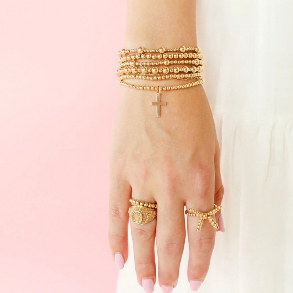 Cross Gold Charm Bracelet