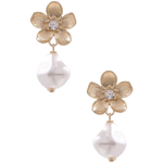 The Carol Cream Pearl Flower Drop Earrings
