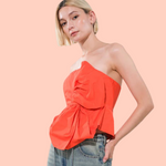 Tomato Strapless Giant Bow Blouse