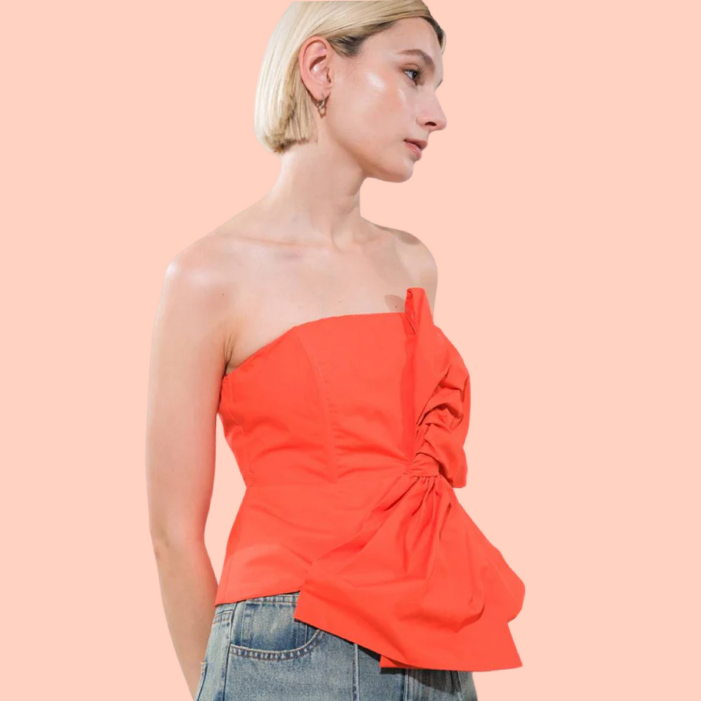 Tomato Strapless Giant Bow Blouse