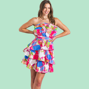 Paradise Palms Woven Mini Dress