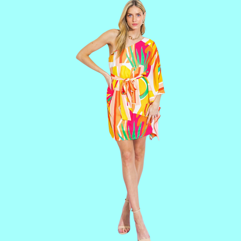 Easy Way Out Woven Kaftan Mini Dress