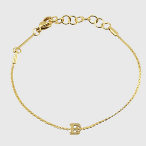 Dainty Love Initial Bracelet - E