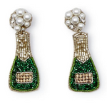 Champagne Bottle Hand Beaded Earrings