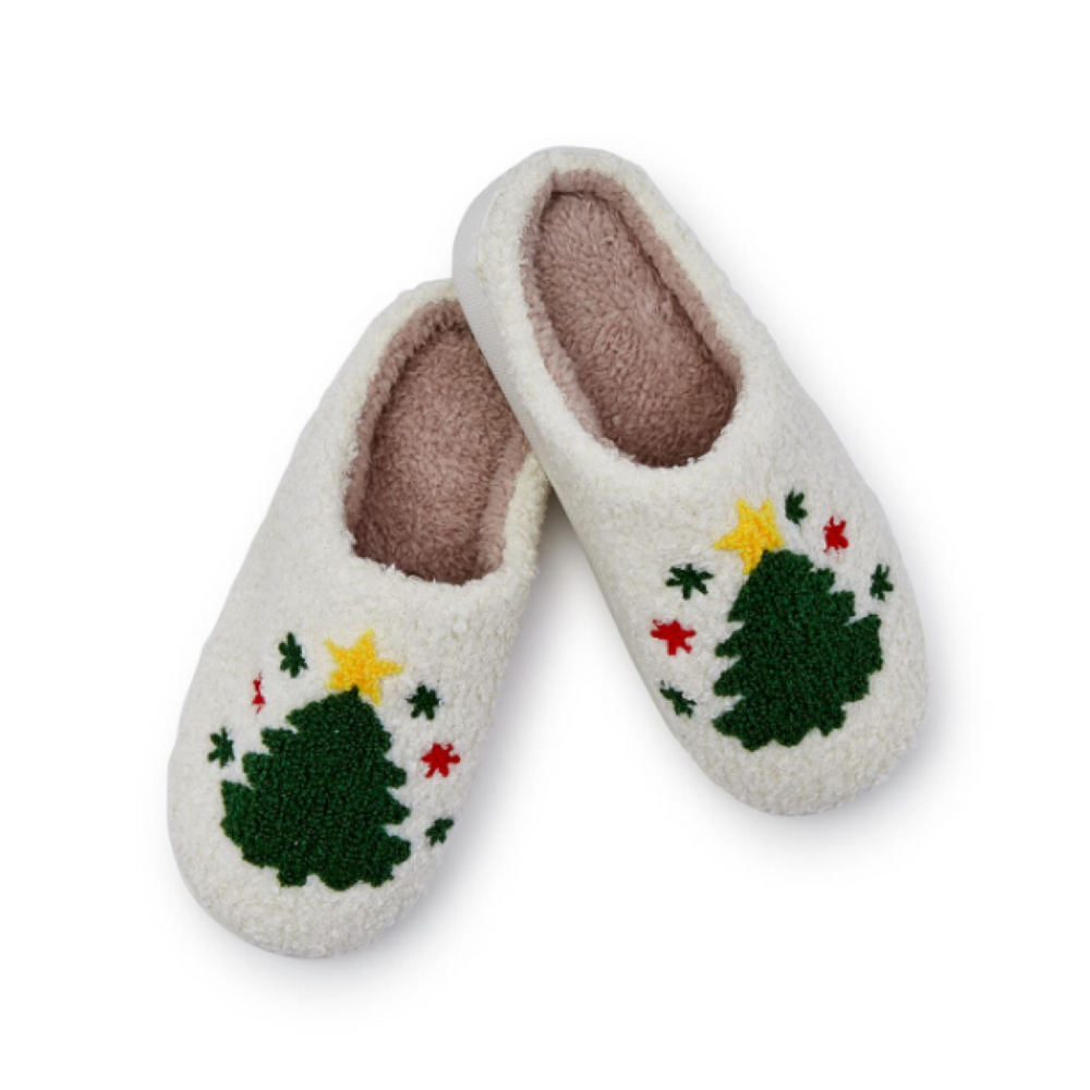 Christmas Tree Icon Plush Slippers