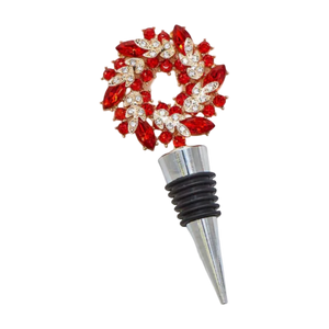 Holiday Wreath Jeweled Bottle Stopper