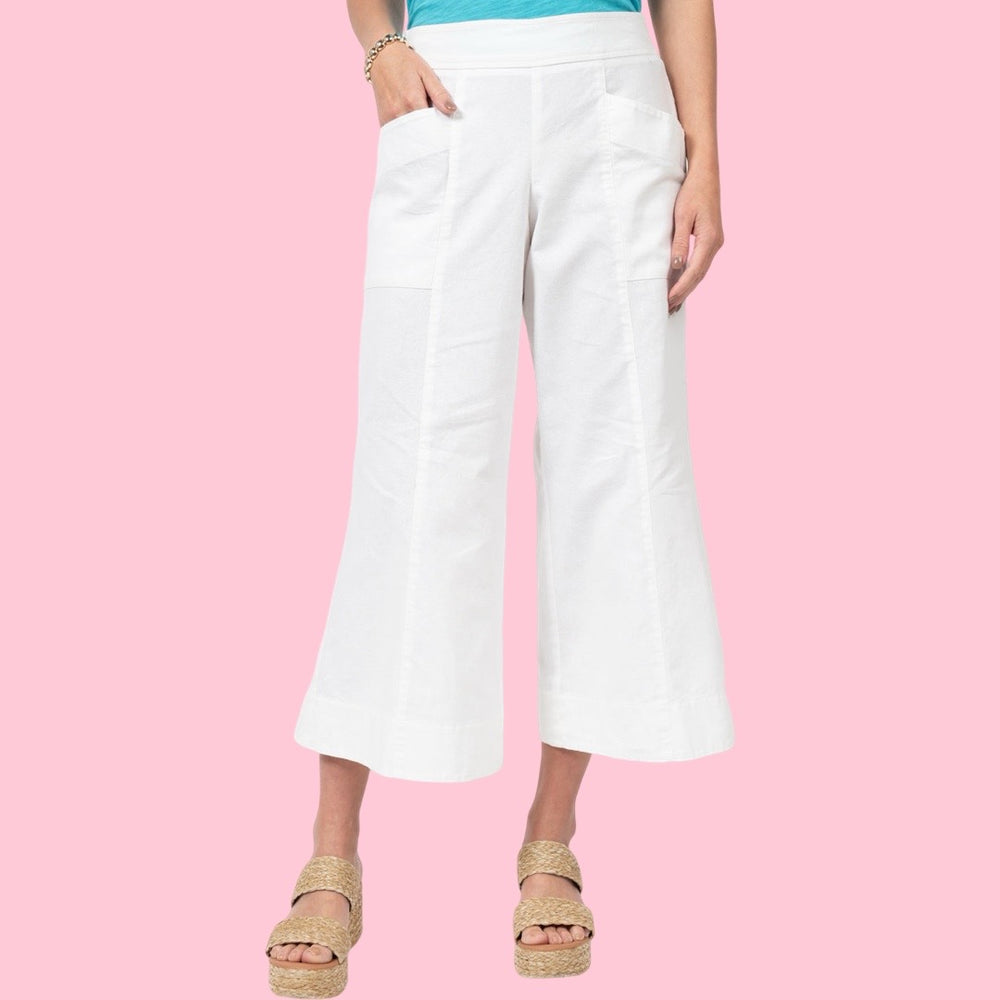 White Linen Slouch Pocket Pant