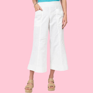 White Linen Slouch Pocket Pant