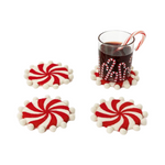 Set of 4 Hand-Crafted Felt Coasters with Pom Poms