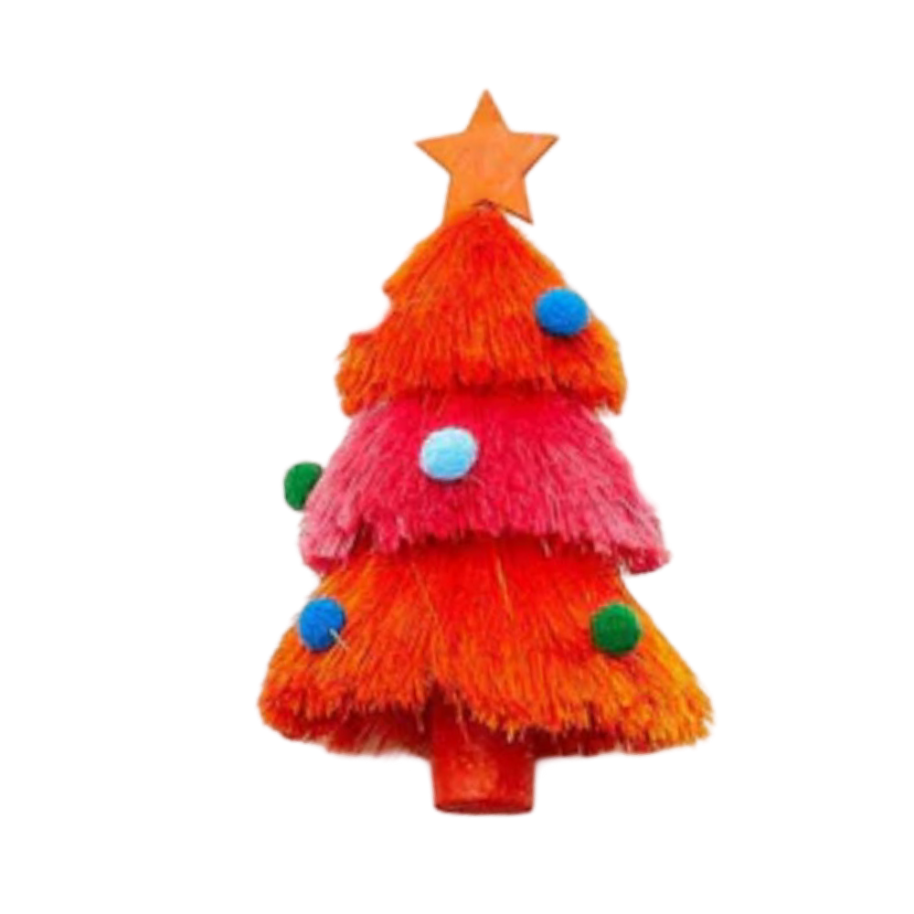 Decked Out Tree with Pom Poms Ornament