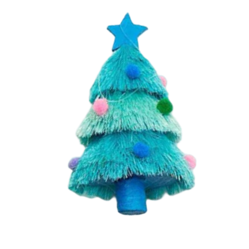 Decked Out Tree with Pom Poms Ornament