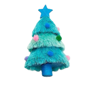 Decked Out Tree with Pom Poms Ornament