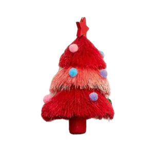 Decked Out Tree with Pom Poms Ornament