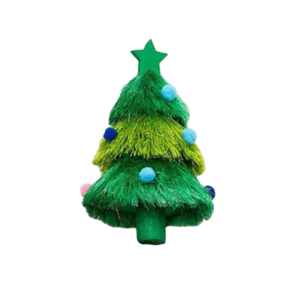 Decked Out Tree with Pom Poms Ornament