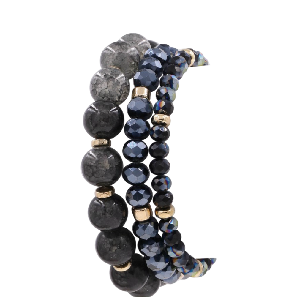 The Kristin Semi Precious Stone Stretch Bracelet Set