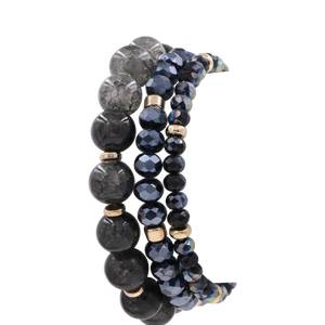 The Kristin Semi Precious Stone Stretch Bracelet Set