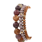 The Kourtney Semi Precious Stone Stretch Bracelet Set