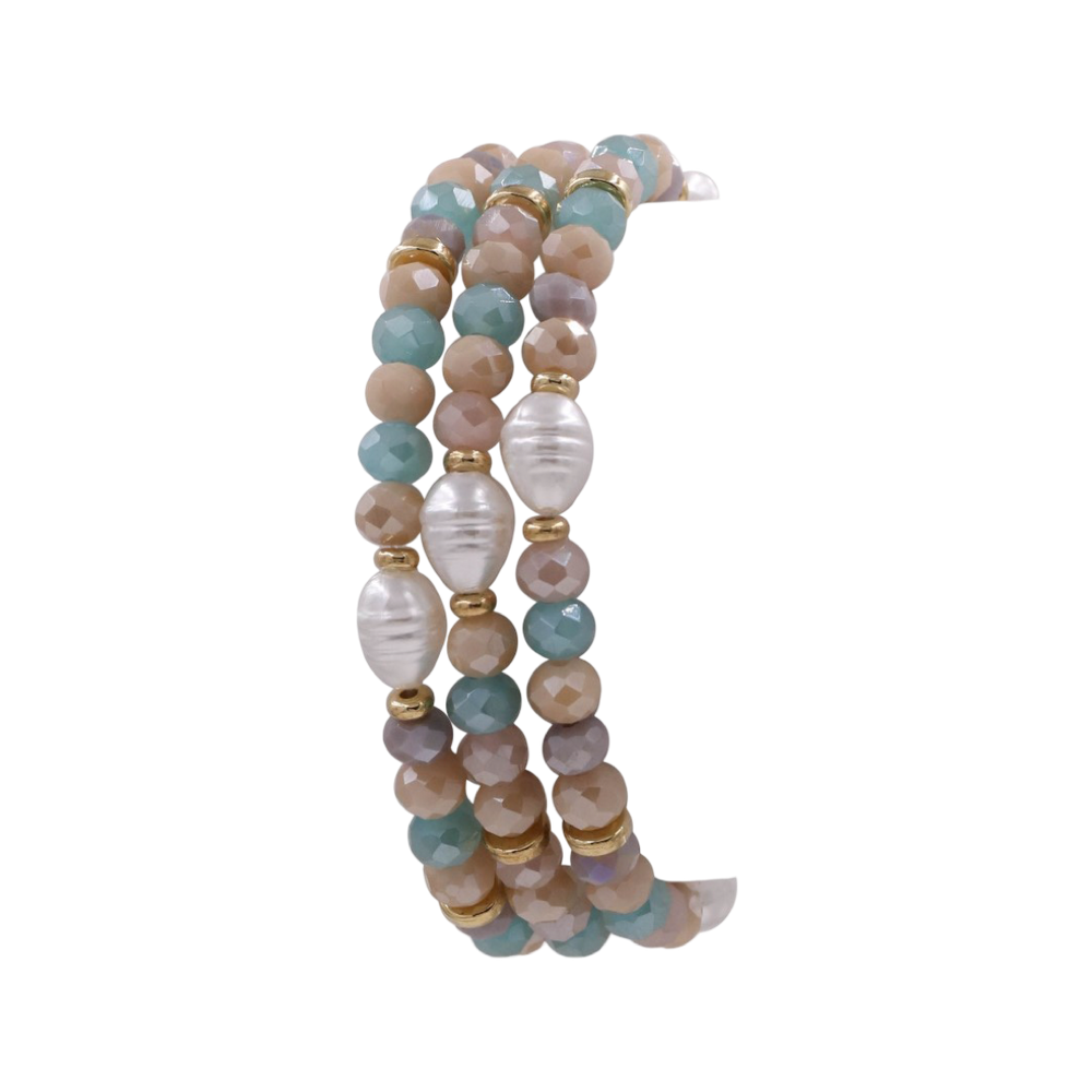 Tara Pearl Bead Stretch Bracelet Set