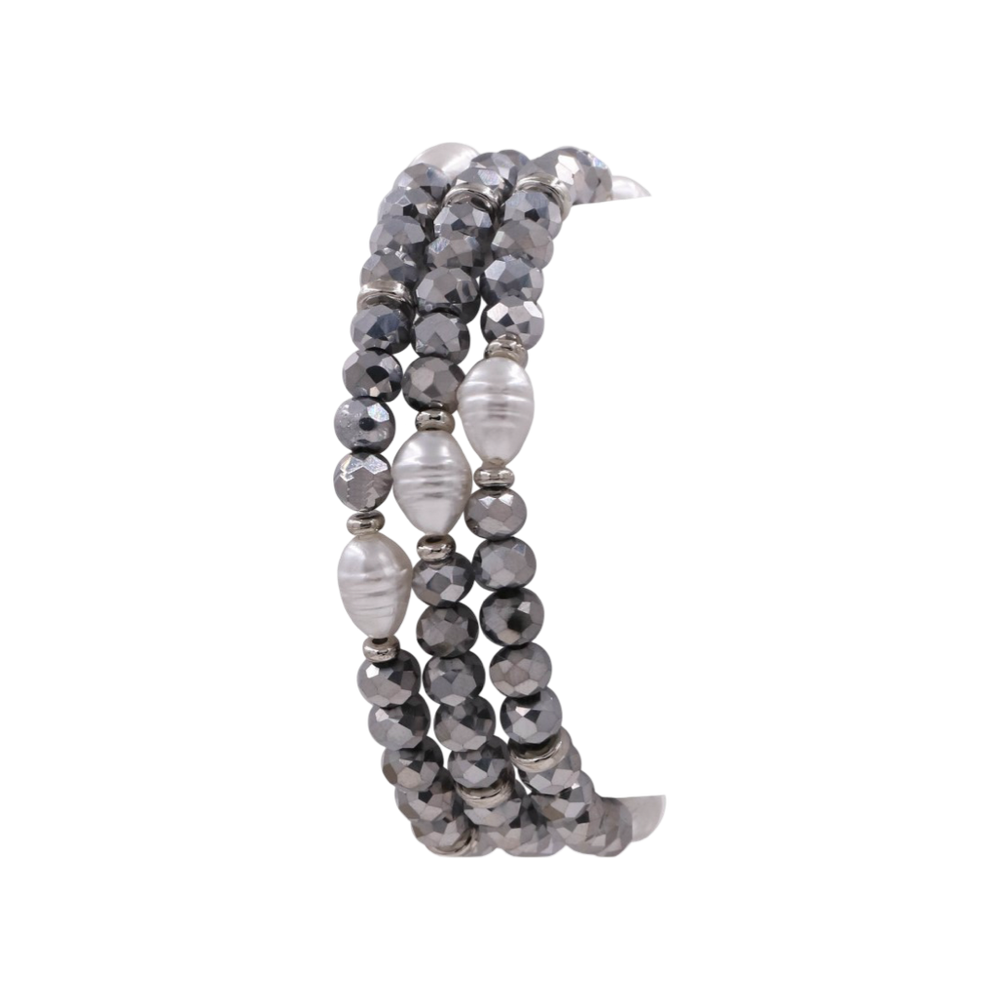 Mara Pearl Bead Stretch Bracelet Set