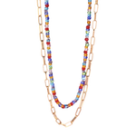 The Cora 2-Layered Bead & Chain Link Necklace