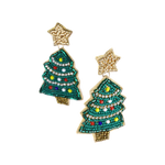 Stella Seed Bead Christmas Tree Earrings