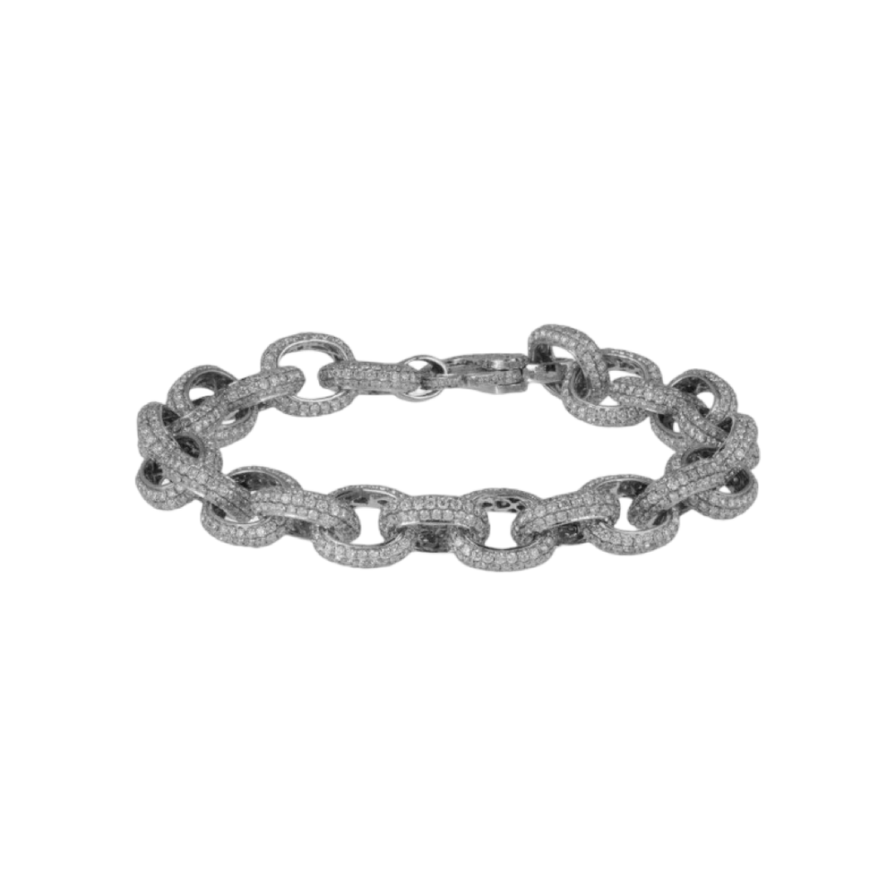 Pave Link Bracelet - Silver