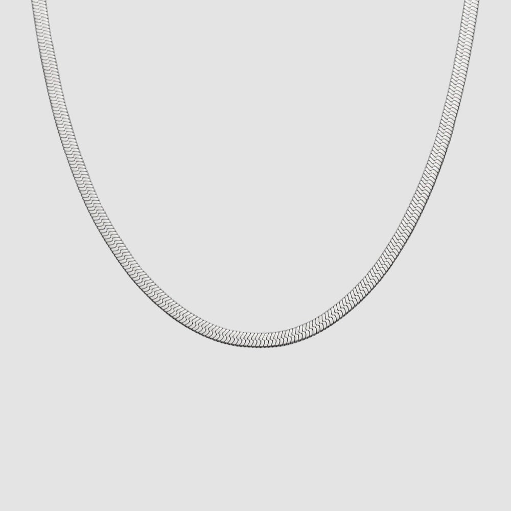 Silver Herringbone Necklace