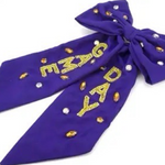 Purple Game Day Bow with Yellow and Crystal Accents