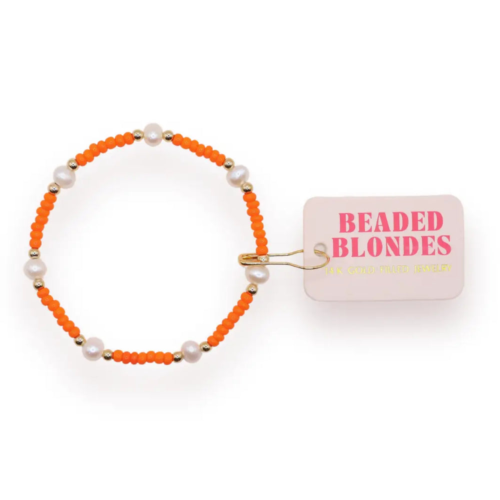 Orange Pearl Bracelet