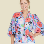 Vivid Floral Peplum Top